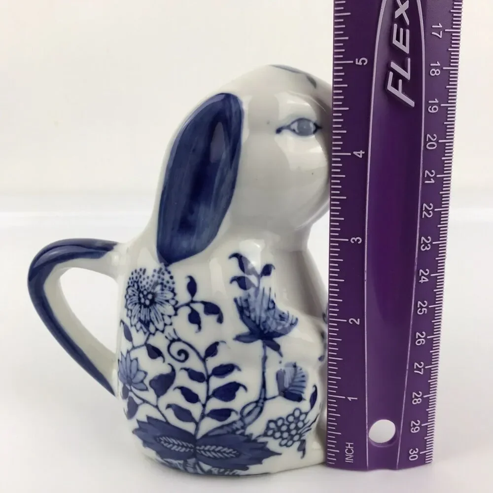 Baum Bros Formalities Bunny Rabbit Creamer Figurine White Blue Porcelain